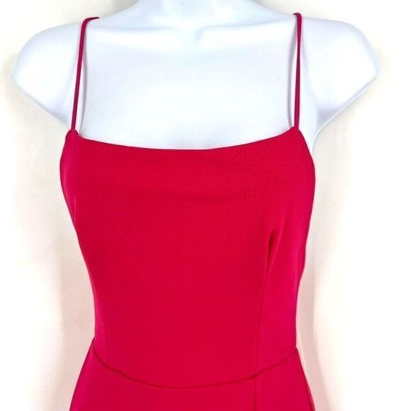 NWT ASOS Club L London Square Neck High Split Maxi Dress Fuschia Pink Size 2‎ - Picture 3 of 10
